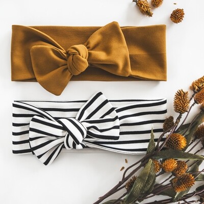 Bandeau à nœud - Ocre OU Rayé Bandeau à nœud - Ocre OU Rayé