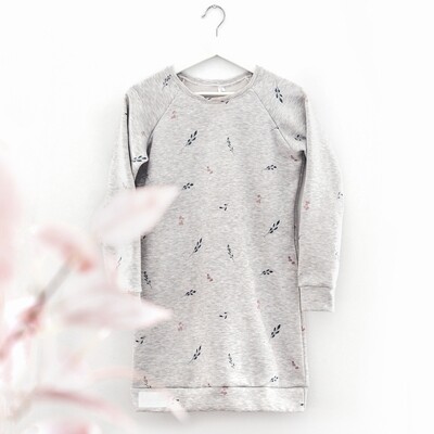 Robe/Tunique ouaté pour femmes - Fleurs rose antique Robe/Tunique ouaté pour femmes - Fleurs rose antique