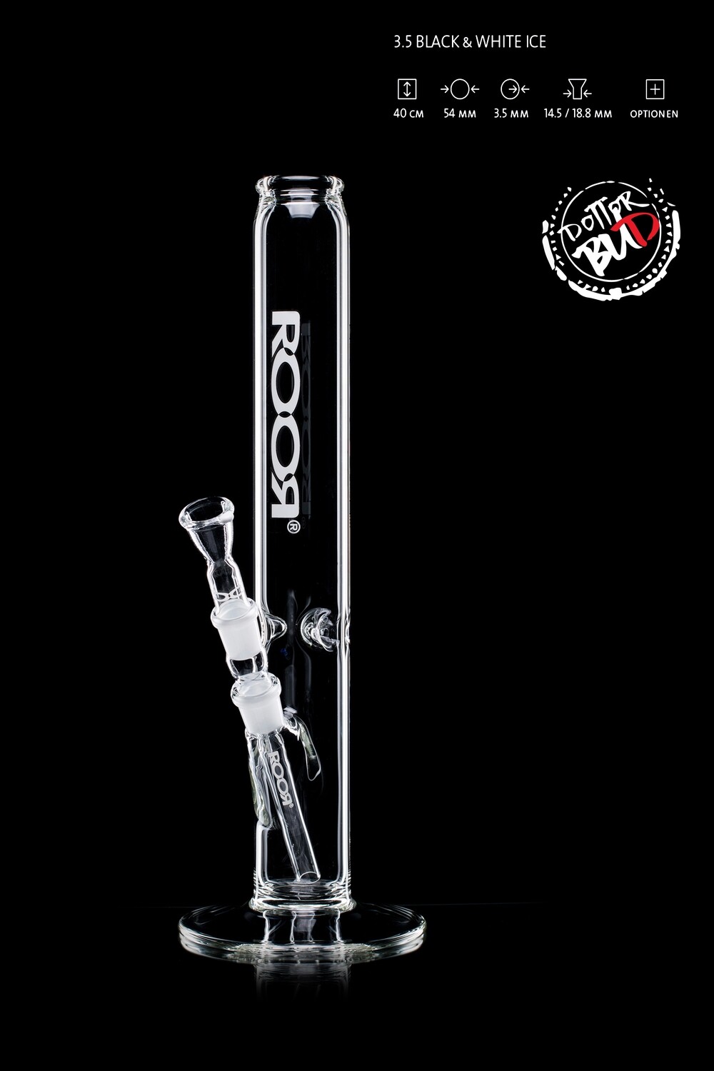 Bong Roor Black&White Ice 3.5 taglio 18.8 Altezza 40cm
