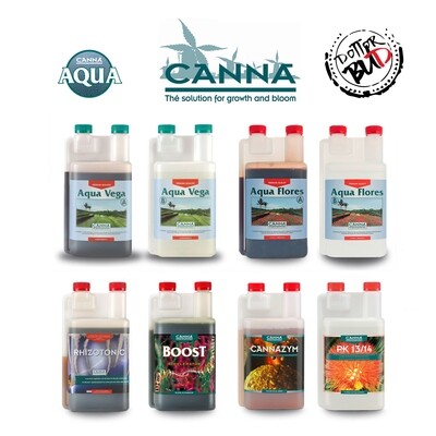 KIT FERTILIZZANTI CANNA | AQUA VEGA FLORES 500ml+ ADDITIVI 250ml  AERO/ IDROPONICA  COLTIVAZIONE INDOOR