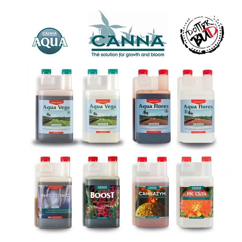KIT FERTILIZZANTI CANNA | AQUA VEGA FLORES 500ml+ ADDITIVI 250ml  AERO/ IDROPONICA  COLTIVAZIONE INDOOR