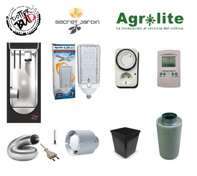 Kit grow box 60x60x160cm Agrolite 430 LED | 120W 3500K