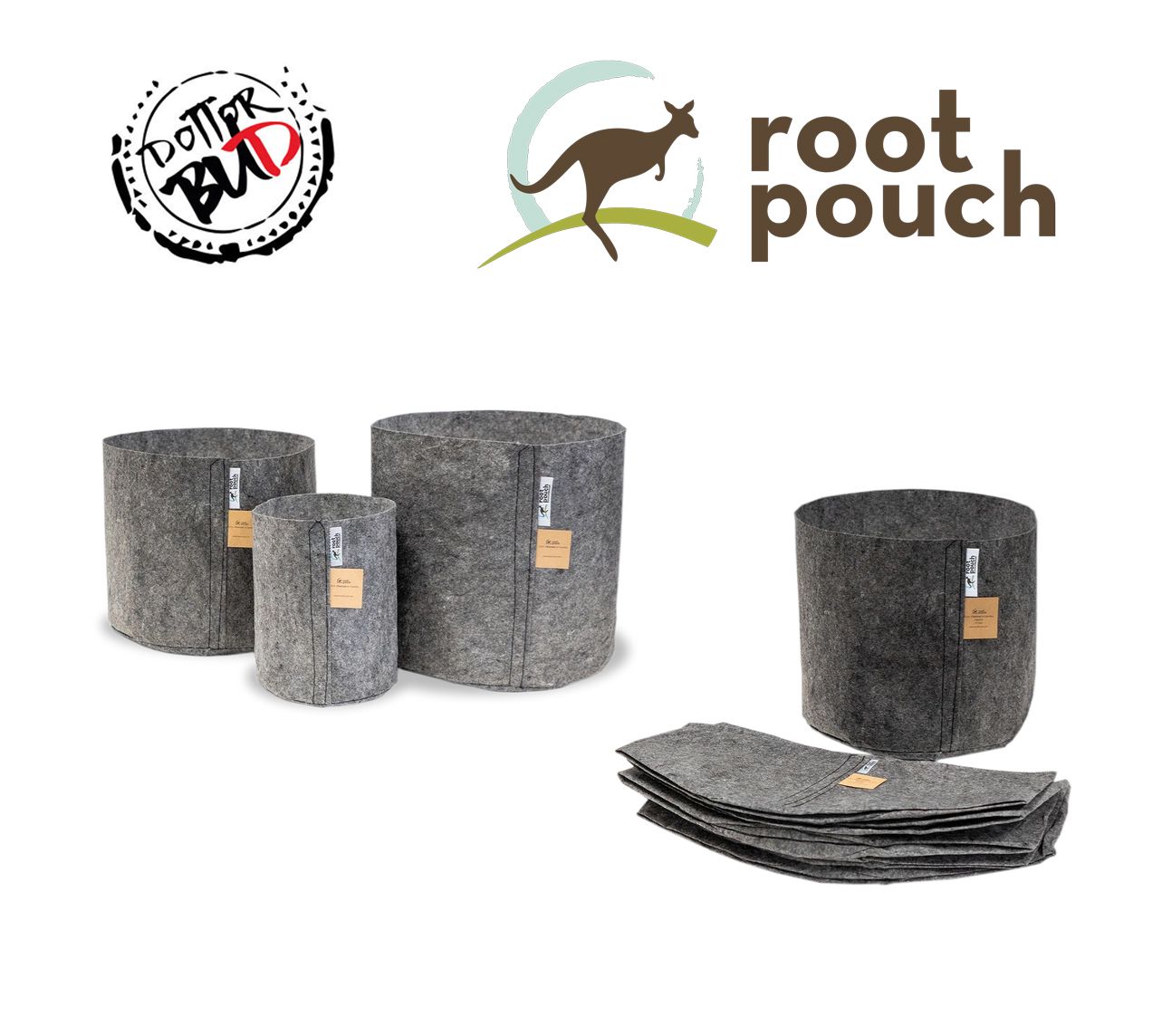 ROOT POUCH | VASO IN TESSUTO CHARCOAL - 12L