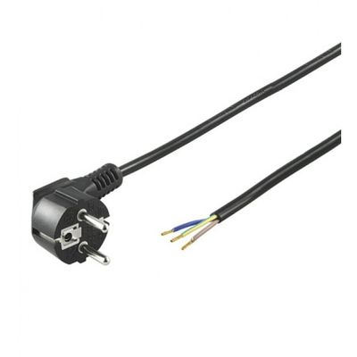 Cavo tripolare con spina shucko / sezione 0.75 cm nero - lunghezza 80 cm ideale per collegare ballast magnetico al timer a spina