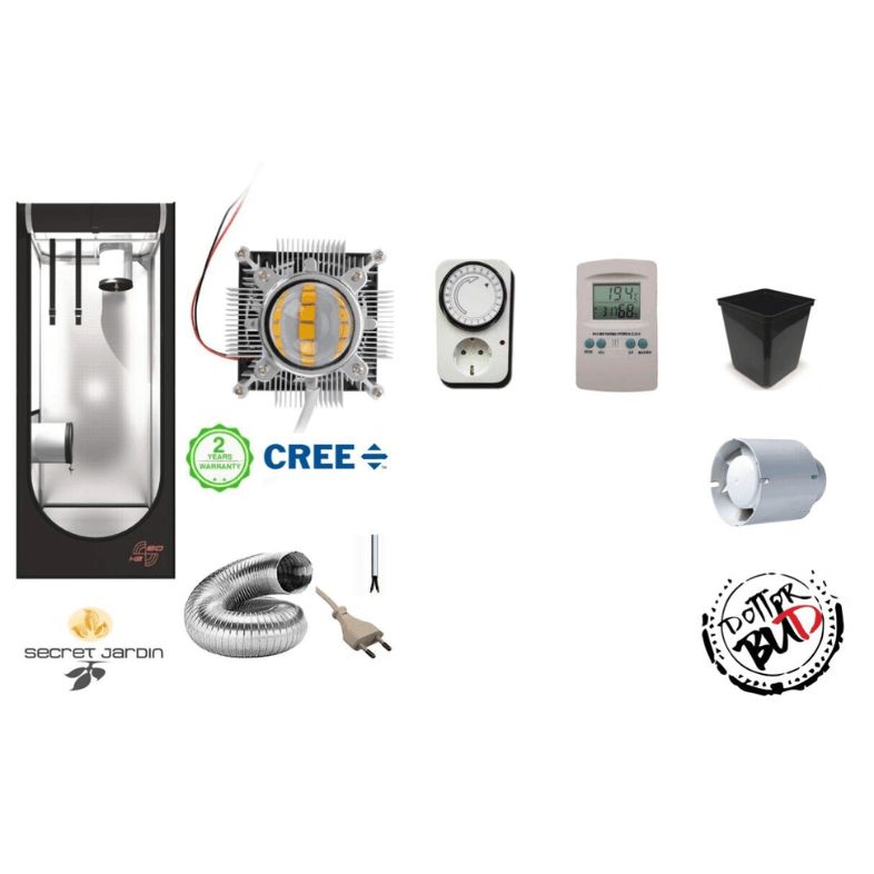 Kit grow box 60x60x160cm 120W 3k Led naked Cob Cree Agro, OPTIONAL'S: KIT SENZA OPTIONALS