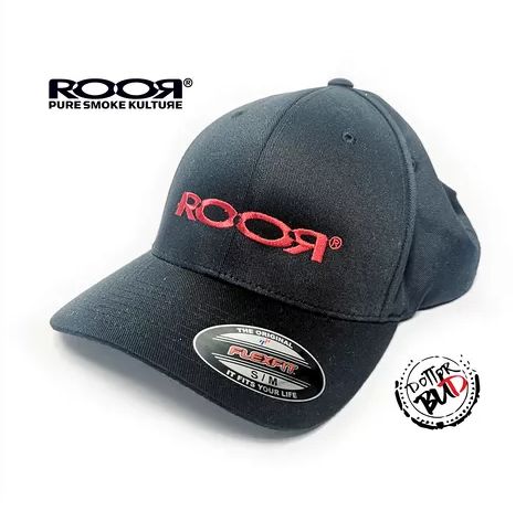 ROOR CAPPELLINO ORIGINALE | BERRETTO FLEXFIT CAPPELLO BASEBALL, SCEGLI COLORE CAPPELLO: NERO SCRITTA ROSSA