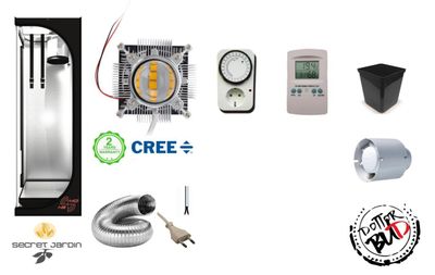 Kit grow box 40x40x120cm 120W 3k led naked Cob Cree Agro