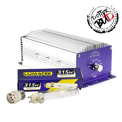 Kit Lumatek CMH 315W 3100K con ballast dimmerabile, bulbo CMH e adattatore E40