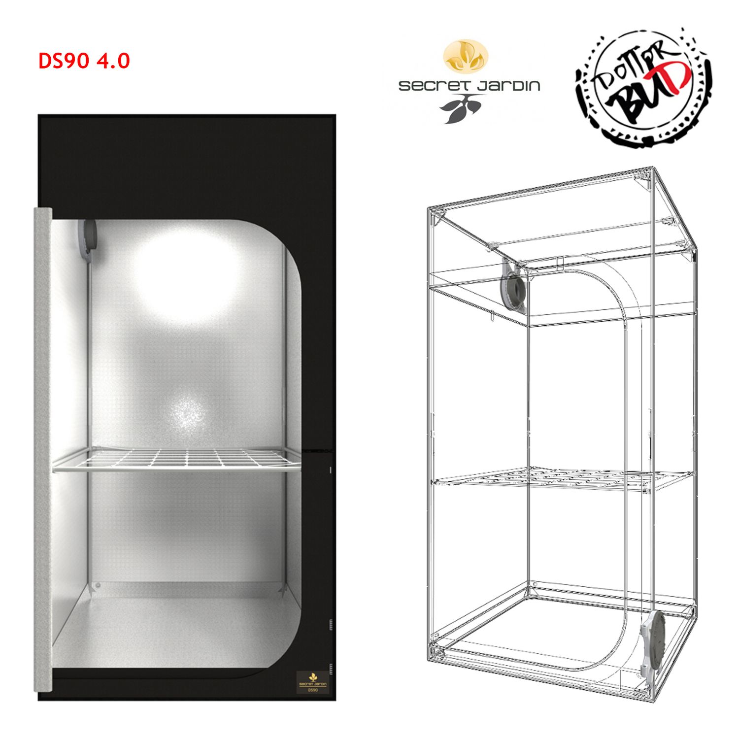 Growbox Secret Jardin Dark Street 4.0 90x90x178cm tenda da coltivazione indoor nera