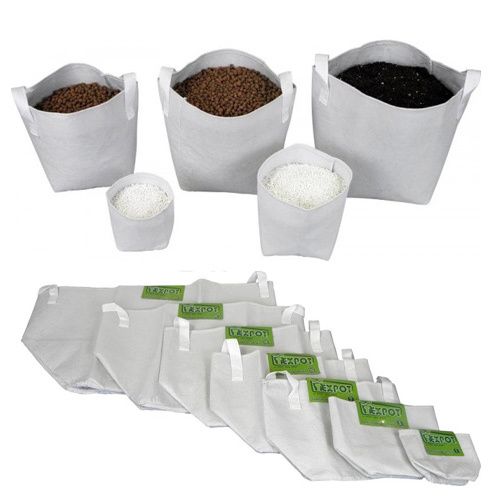Vaso in Tessuto Geotessile 10L per Coltivazione Indoor e Outdoor Vaso Texpot in tessuto geotessile bianco 10L traspirante per coltivazione indoor e outdoor