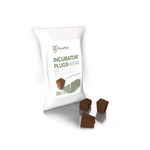 Plugs germinazione FloraFlex Incubator 40x40mm in cocco e torba, confezione da 50 pezzi