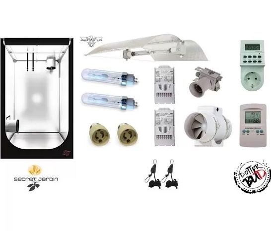 Kit Grow Box Completo 630W 150x150x200cm con Lampada Philips 3K, AGGIUNTE OPZIONALI: KIT SENZA AGGIUNTE