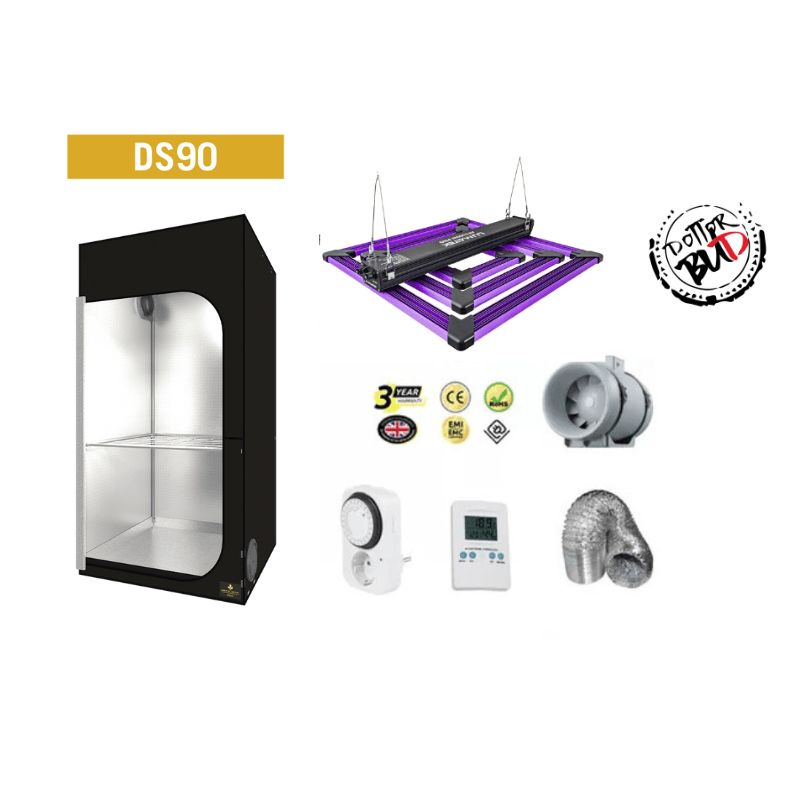 Kit growbox completo 90x90x178cm con LED Lumatek Attis 300W Pro per coltivazione indoor