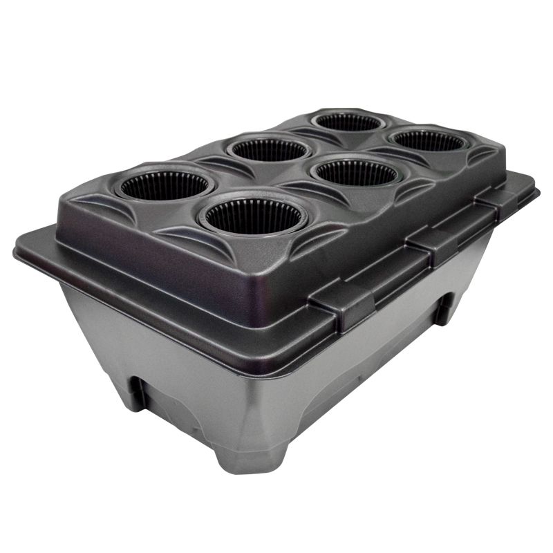 Sistema idroponico DWC Nutsystems Oxypot V6 con 6 vasi rete per coltivazione in deep water culture