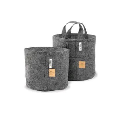 Root Pouch Vaso in Tessuto con Manici Grey 39L Ø40x30cm Root Pouch vaso in tessuto Grey con manici 39 litri Ø40x30cm per coltivazione