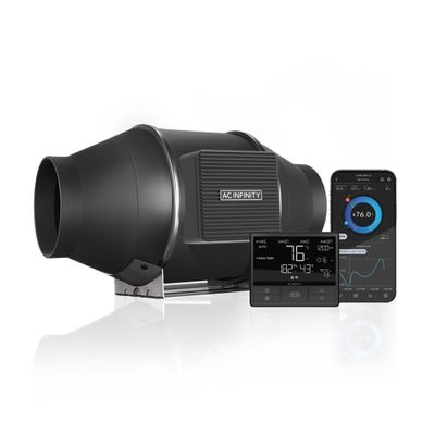 AC Infinity Cloudline Pro T4 Aspiratore Inline Ø100mm 348 m³/h AC Infinity Cloudline Pro T4 aspiratore inline Ø100mm 348 m³/h con controller digitale per grow room