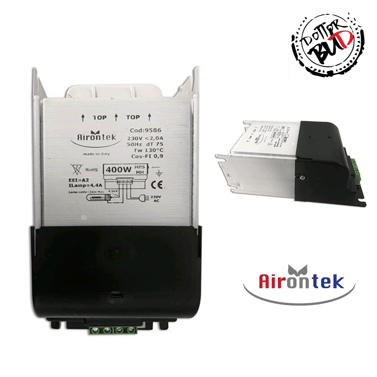 Airontek Ballast GP 400W HPS MH Alimentatore Ibrido Semielettronica Airontek Ballast GP 400W alimentatore ibrido semielettonico per lampade HPS e MH coltivazione indoor