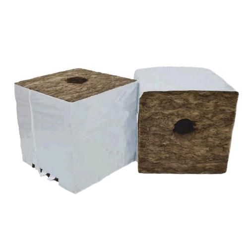 Agra-Wool cubo lana di roccia basaltica 15x15x15 cm con foro centrale 38mm per germinazione semi
