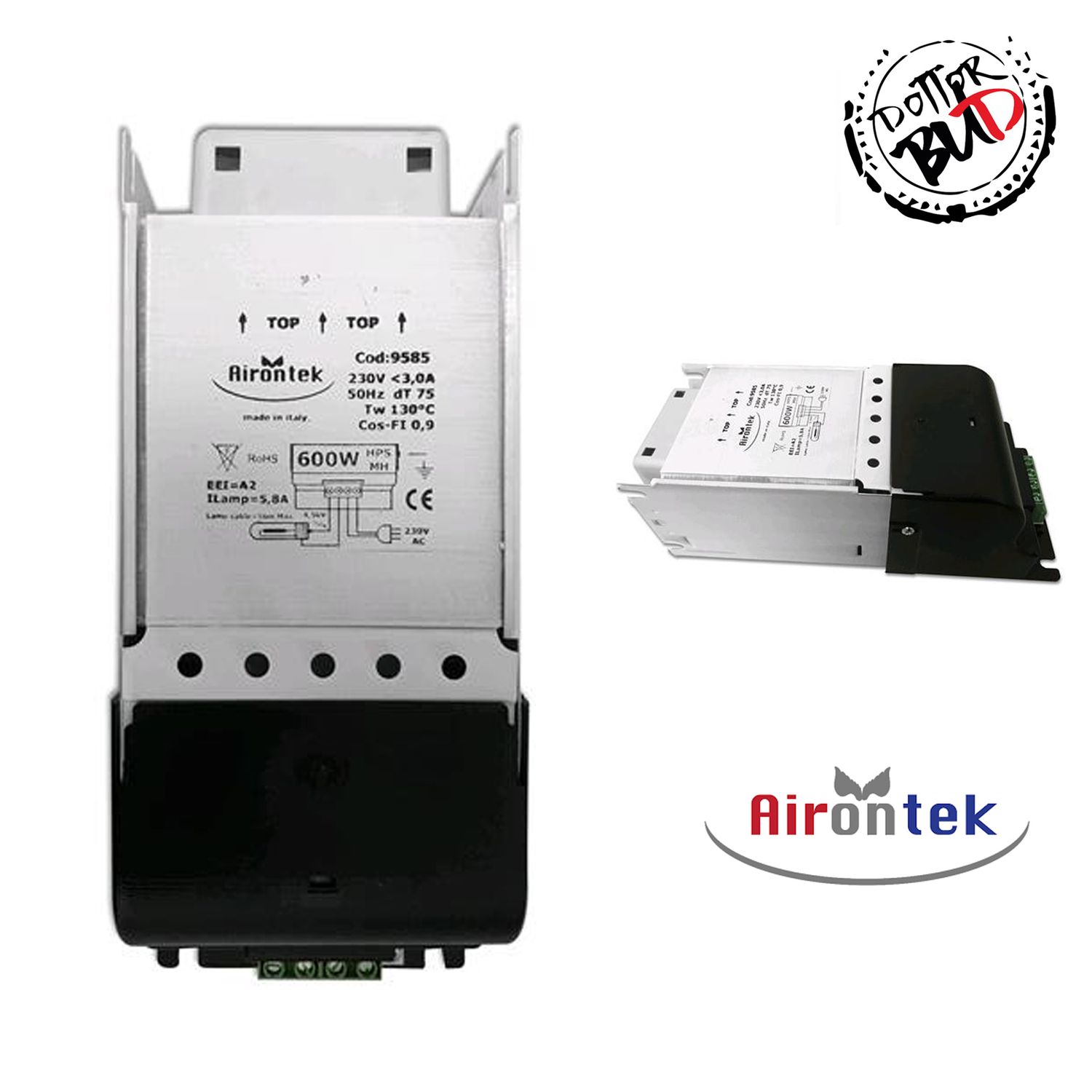 Airontek Ballast Ibrido 600W HPS/MH Serie GP UAL Ballast ibrido Airontek 600W HPS/MH Serie GP UAL con circuito elettronico integrato