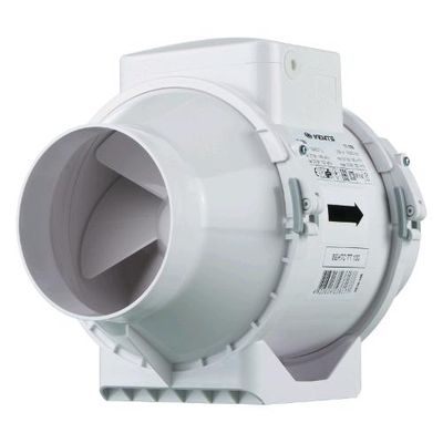 Aspiratore in linea VENTS TT 100 per coltivazione indoor, portata 145-187 m³/h, rumorosità 27-36 dBA