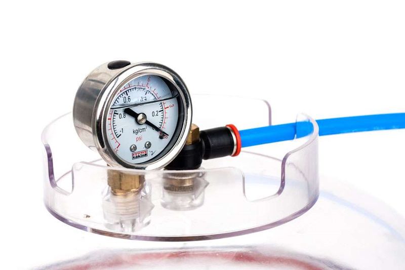 Essiccatore professionale in policarbonato 28cm con valvola e manometro per estrazione BHO