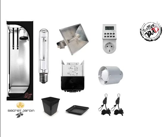 Kit Grow Box 40x40x120 cm 150W HPS Agro Completo per Autofiorenti, KIT + FILTRO + TERMOIGROMETRO: KIT SENZA AGGIUNTE