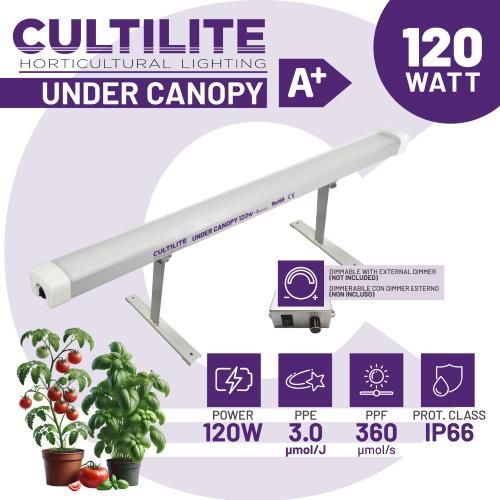 Cultilite Under Canopy LED 120W 3.0 µmol/J per coltivazione indoor sottocopertura