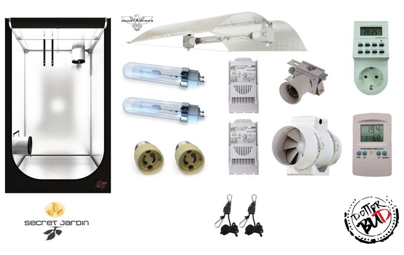 Kit growbox completo 630W CMH LEC Philips 3K con tenda Secret Jardin 150x150x200cm e riflettore Adj…