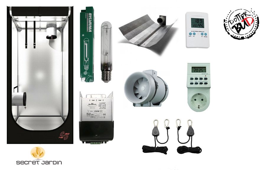 Kit Grow Box Completo 90x90x180 cm HPS 400W Dimmerabile Kit Grow Box Completo 90x90x180 cm HPS 400W Dimmerabile
