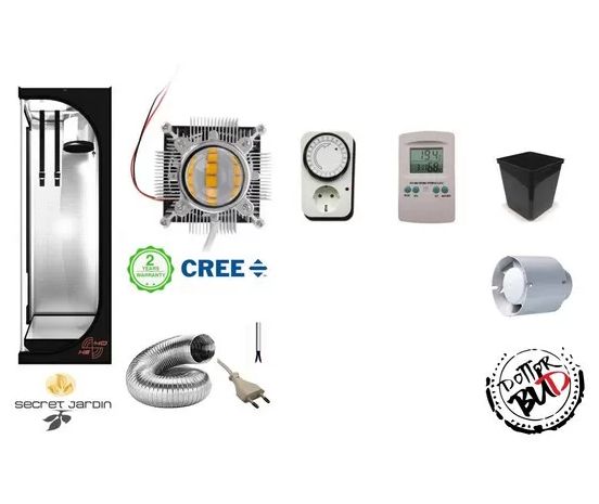 Kit Growbox 40x40x120 cm LED COB 60W PHYTOLITE Coltivazione Indoor, OPTIONAL'S: KIT SENZA OPTIONALS