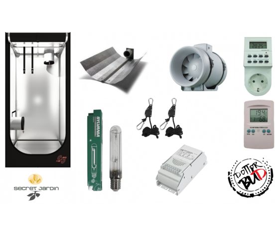 Kit Growbox Secret Jardin HS80 80x80x180cm 250W HPS Agro Kit Growbox Secret Jardin HS80 80x80x180cm 250W HPS Agro, AGGIUNTE OPZIONALI: KIT SENZA AGGIUNTE
