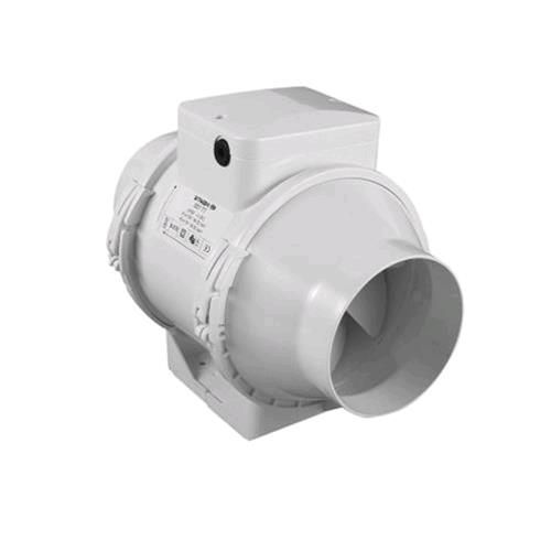 Vents TT 100 Aspiratore in Linea per Grow Room 145-187 m³/h Vents TT 100 aspiratore in linea a flusso misto per grow room con portata 145-187 m³/h