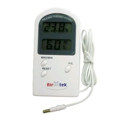 Termoigrometro Digitale Airontek Min Max con Sonda Esterna per Grow Box