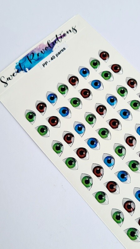3D Resin Eye Stickers PRINCESS 10mm(35 pairs)