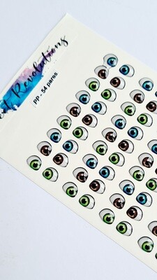 3D Resin Eyes Stickers CARTOON (54pairs) 8mm