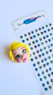 3D Resin Eye Stickers SMALL PRINCESS 8mm (54pairs)