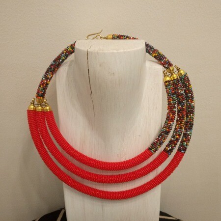 Red Beaded Necklace