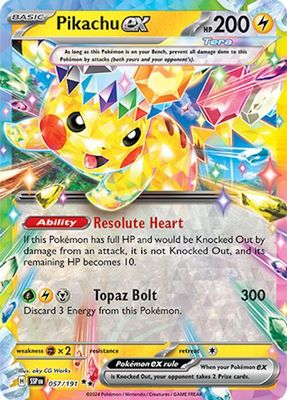 Pikachu ex - 057/191 - SV08: Surging Sparks (SSP) Pikachu ex - 057/191 - SV08: Surging Sparks (SSP)