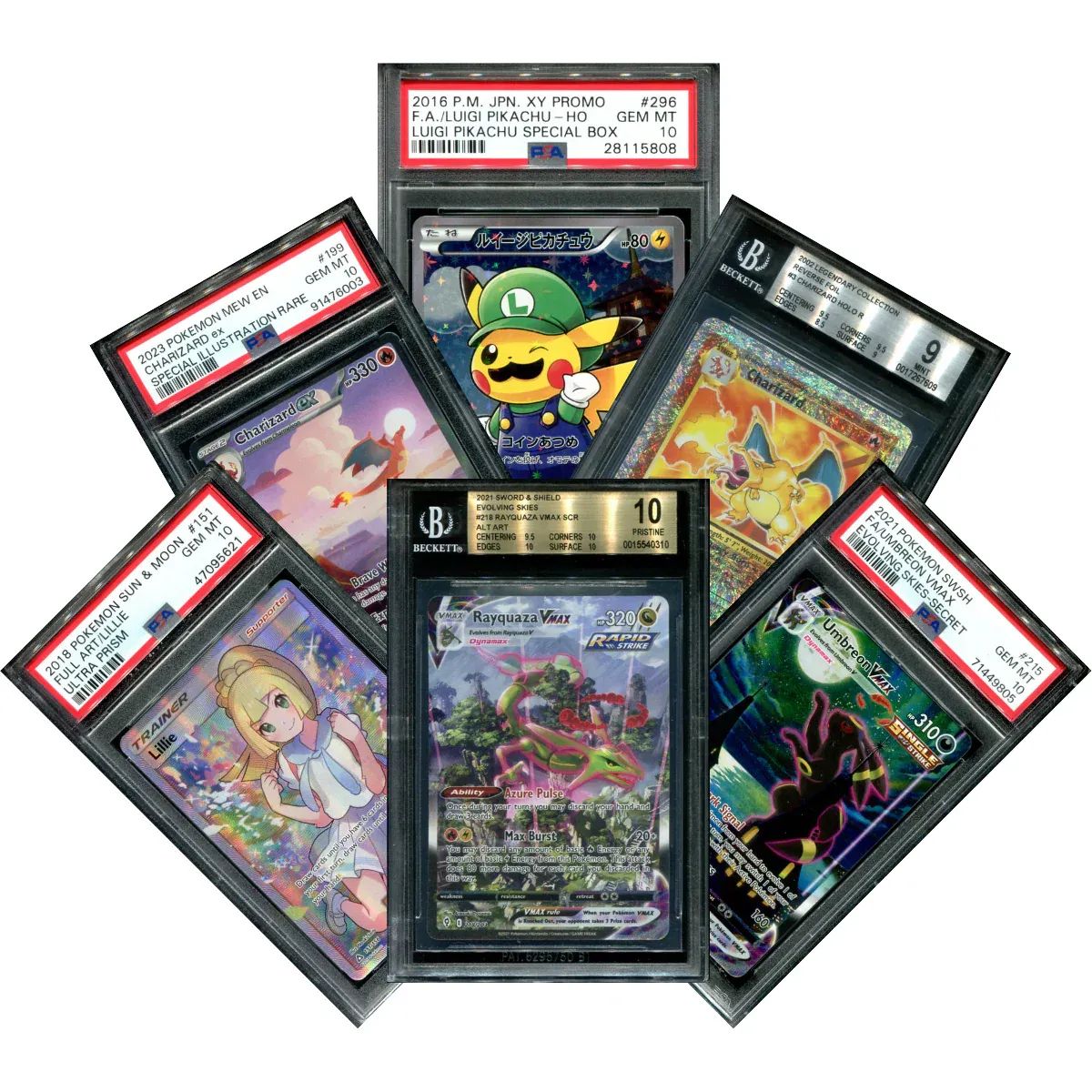 Elite Pokemon Gem Mint Slab Collection (10 Slabs)