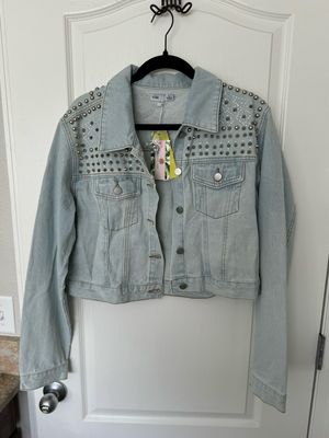 Boutique Studded Jean Jacket NWT — Large