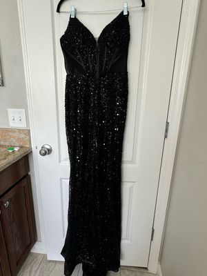 Lady Black Tie Lotus Dress — Size 6