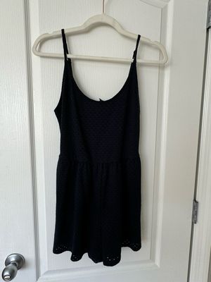 Crotchet Romper Black — Medium
