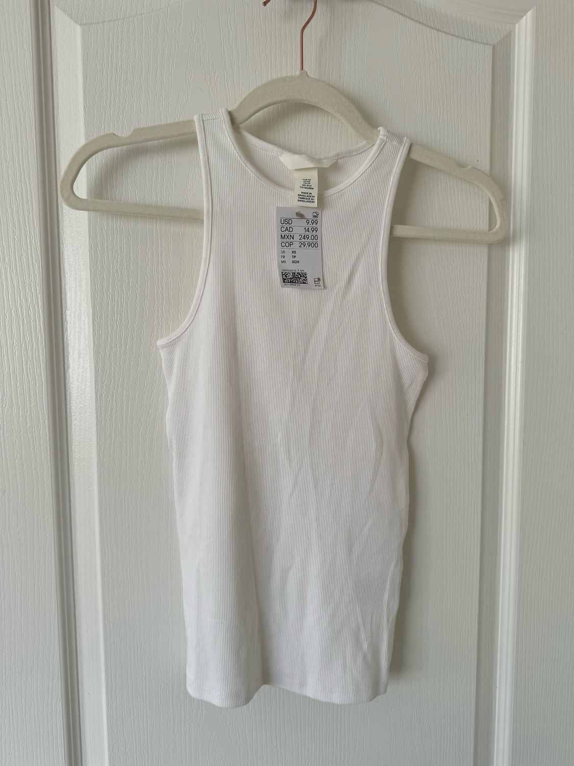 H+M All White Ribbed Tank NWT— XS