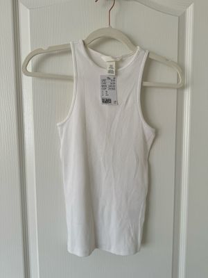 H+M All White Ribbed Tank NWT— XS