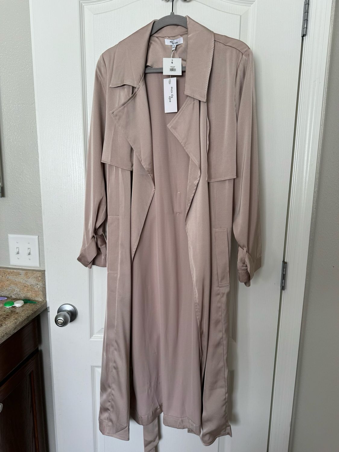 Boutique Silk Trench Coat NWT — Small