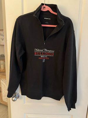 UGA National Champs 3/4 Zip Pullover Black — Small