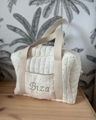 Sac a langer mini matelassé Écru Or