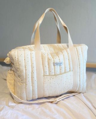 Sac a langer xl matelassé Écru Or