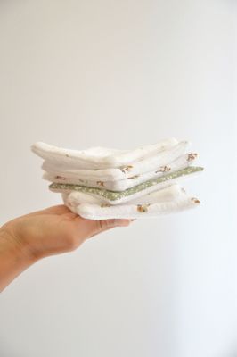 Lingettes réutilisables gaze de coton - Semainier