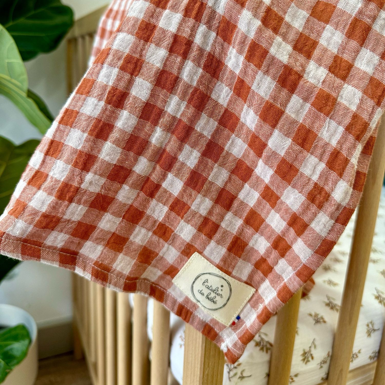 Lange bébé vichy Terracotta